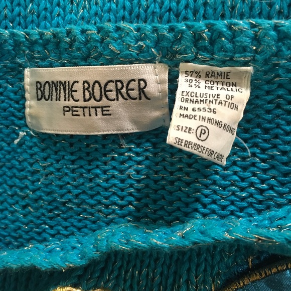 Bonnie Boerer Fabulous Peacock Vintage Sweater SP FREE SHIP - Picture 2 of 4